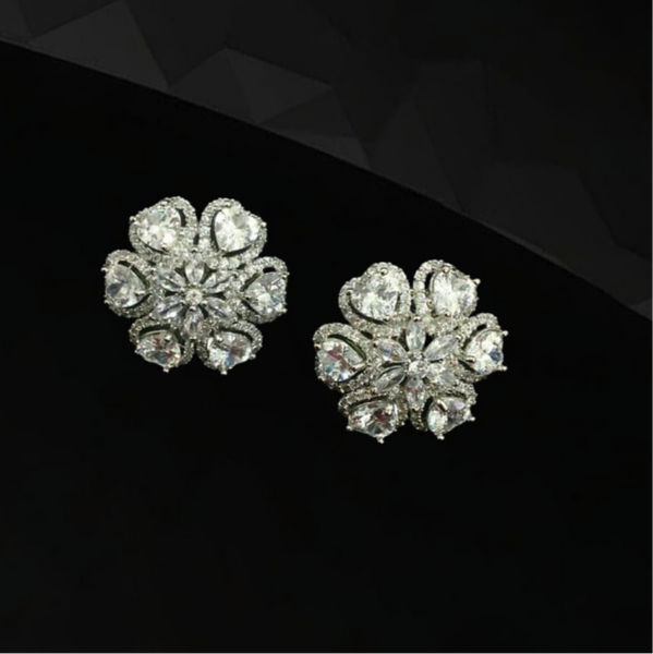 Beautiful Floweret Crystal Stud Earrings