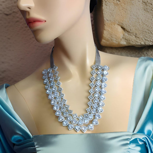 3 Stranded Clear Crystal Necklace Set