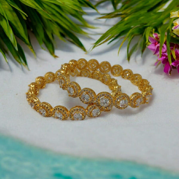 Circular Bond of Golden Crystal Bangles