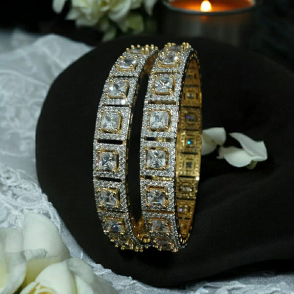 Crystalline Bond Of Golden Square And Crystal Bangles