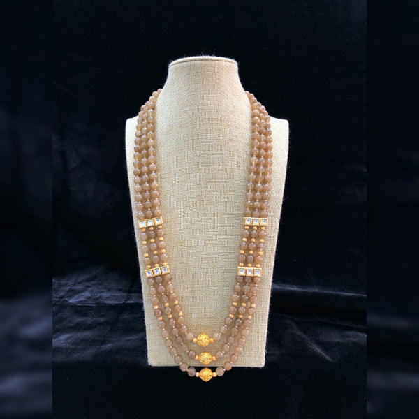 Tortilla Brown Spherules in Geru Layered Pedestal Necklace