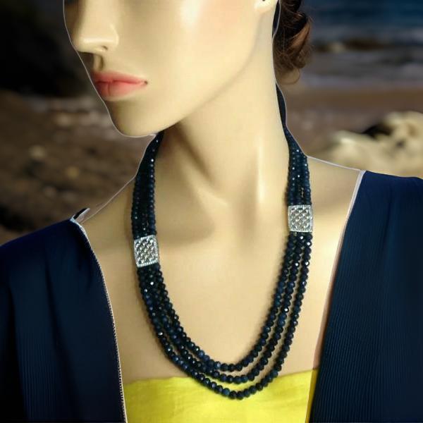 Navy Blue Cubic Zircon Necklace