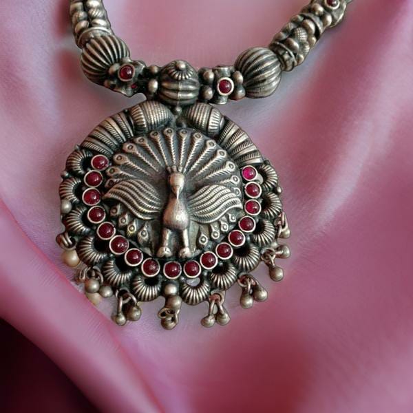 Amazement Of Peacock Pendant Silver Necklace