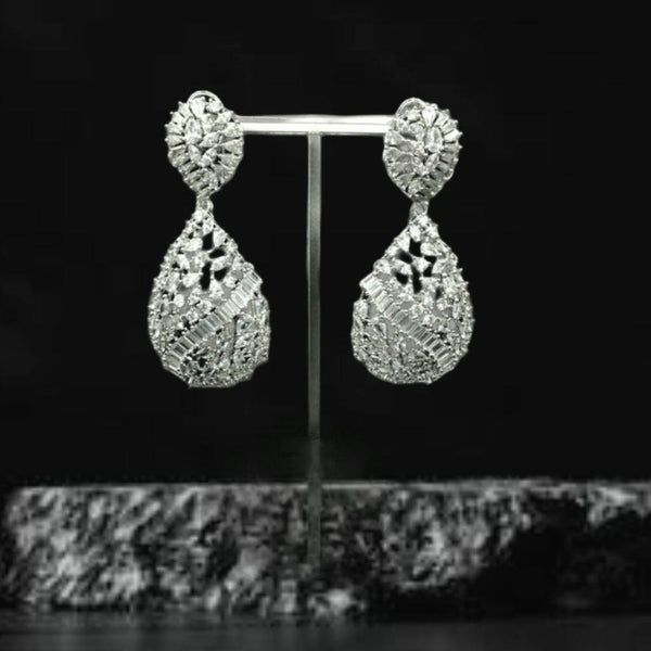 Tantalizing Tear Drop Crystal Long Earrings