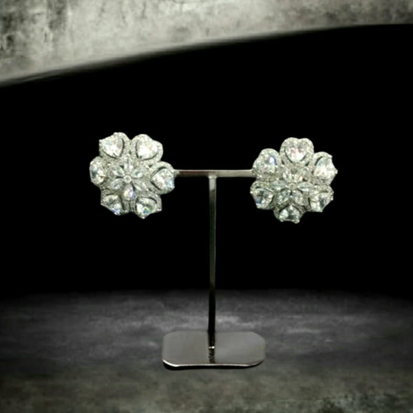 Beautiful Floweret Crystal Stud Earrings