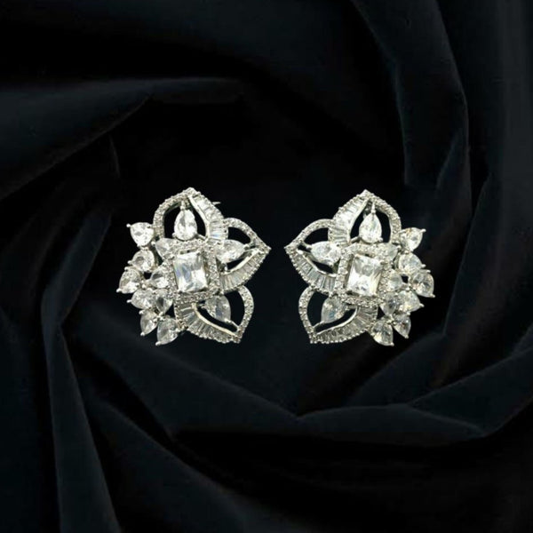 Spherical Floret With Crystal Stud Earrings