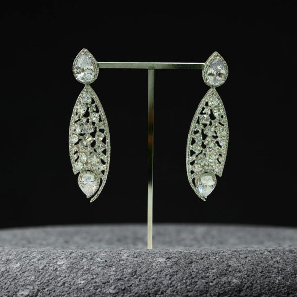 Splended Zirconia Long Earrings