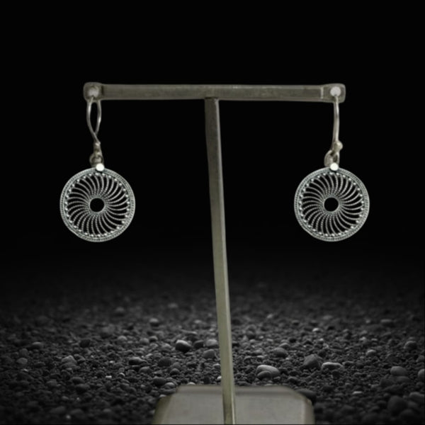 Silver Wheel Earrings