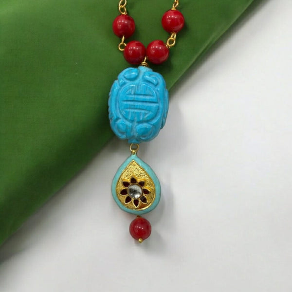 Red and Turquoise Necklace Set