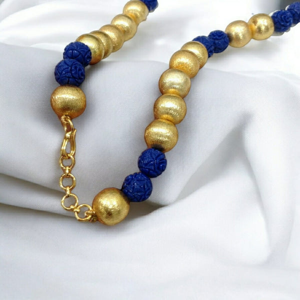 Azure Blue  Golden With Geru Necklace