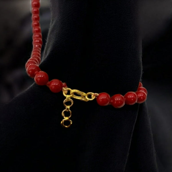 Red Synthetic Coral Beads Necklace