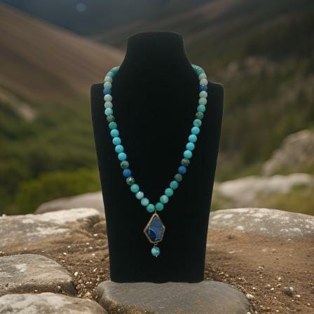 Splendid Shades of Blue Gemstones Necklace