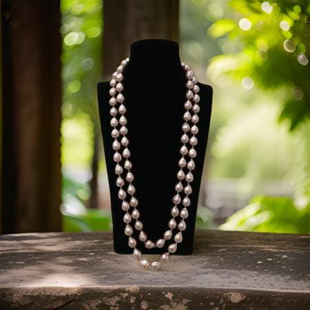 Magnificant 2 Stranded Mauve Pearl Necklace