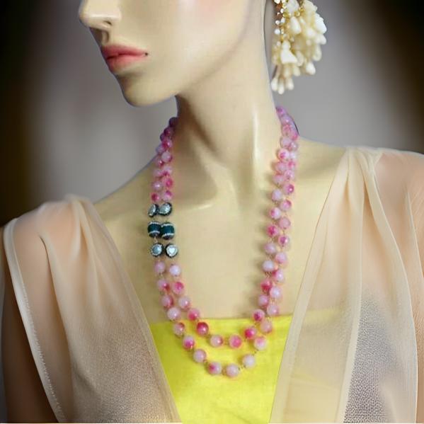 Admirable Pink Allure Synthetic Coral Necklace