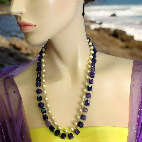 Violet and Pearls Necklace